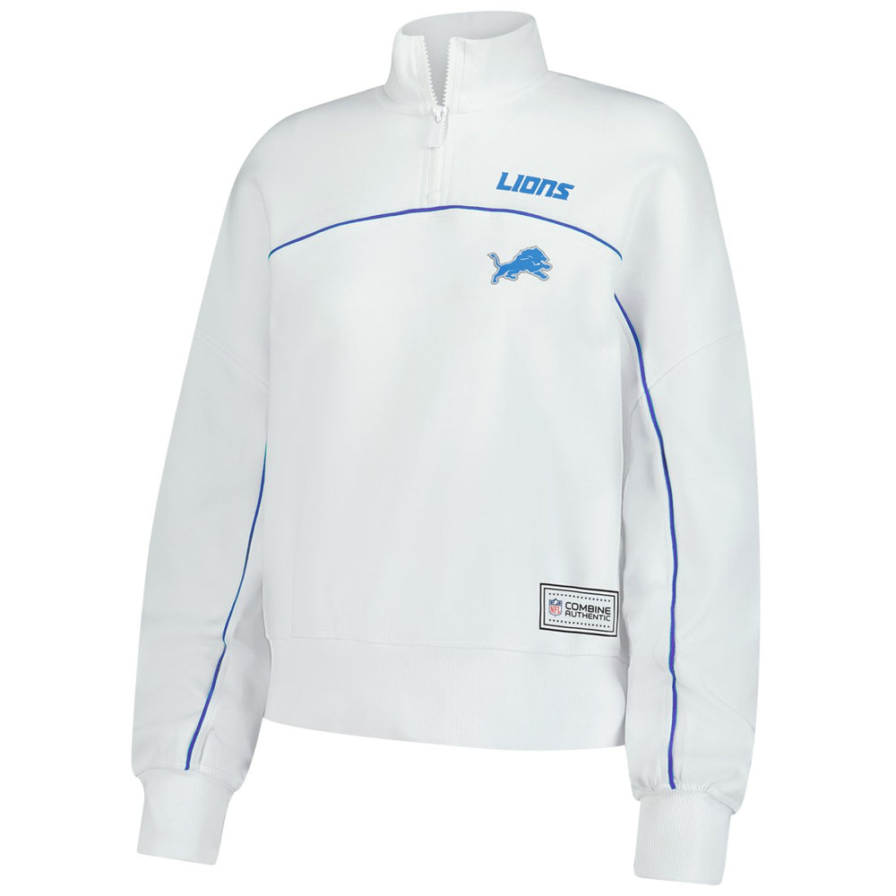 New Era Detroit Lions Female Adult White Functional Fandom Quarter-Zip Sweatshirt