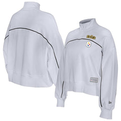 New Era Pittsburgh Steelers Female Adult White Functional Fandom Quarter-Zip Sweatshirt