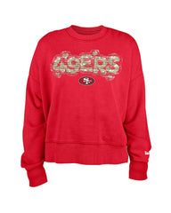 San Francisco 49ers New Era Girl's Flip Sequin Sweatshirt Scarlet