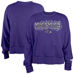 Baltimore Ravens New Era Girl's Flip Sequin Sweatshirt Purple
