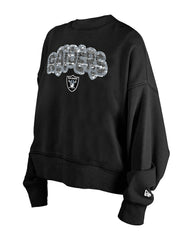 Las Vegas Raiders New Era Girl's Flip Sequin Sweatshirt Black