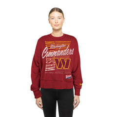 Washington Commanders New Era Women's Oversized Throwback Mineral Wash Crew Neck Sweatshirt Black