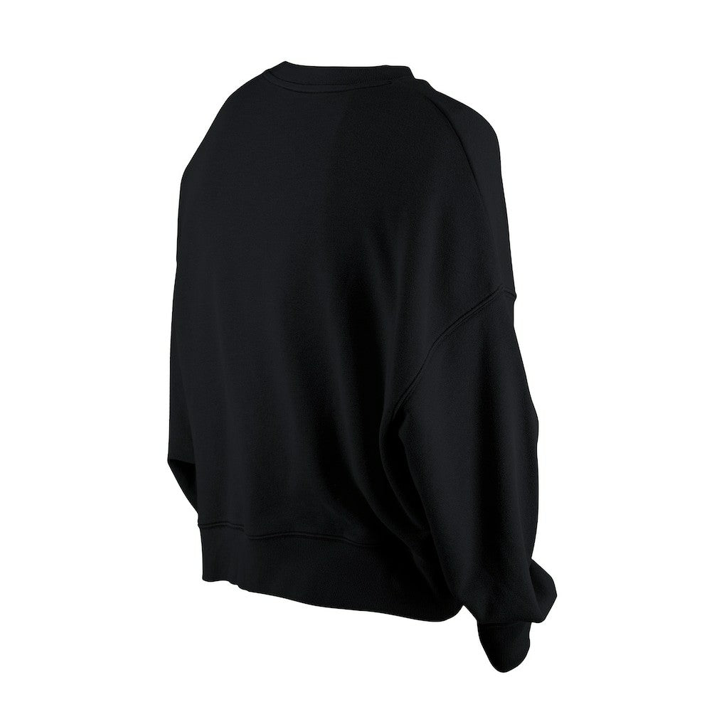 Philadelphia Eagles New Era Women's Oversized Throwback Mineral Wash Crew Neck Sweatshirt Black