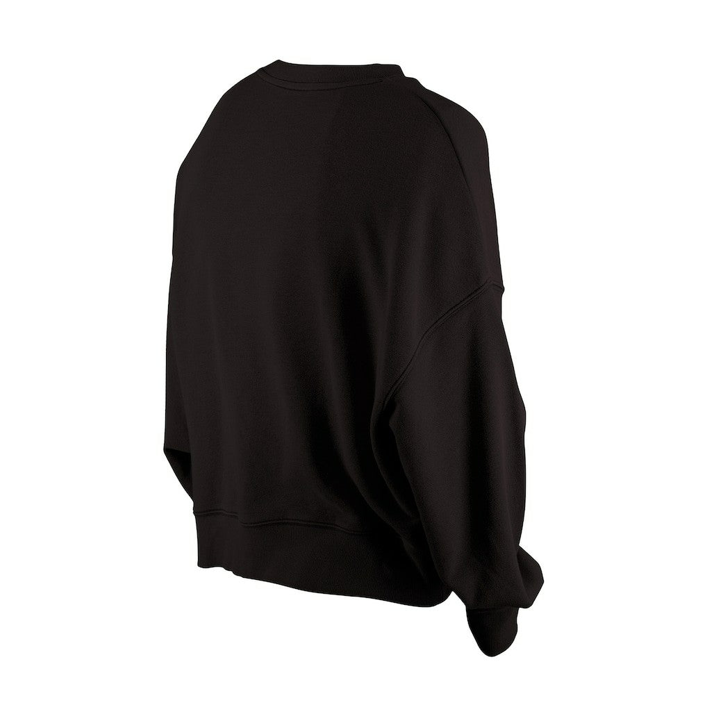 Pittsburgh Steelers New Era Women's Oversized Throwback Mineral Wash Crew Neck Sweatshirt Black