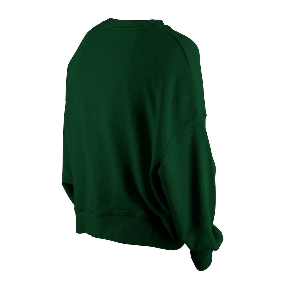 Green Bay Packers New Era Women's Oversized Throwback Mineral Wash Crew Neck Sweatshirt Green