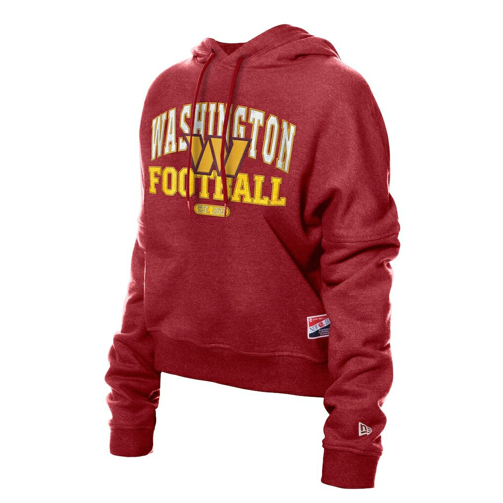 Washington Commanders New Era Women's Throwback Boxy Hoodie Sweatshirt Burgundy