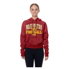 Washington Commanders New Era Women's Throwback Boxy Hoodie Sweatshirt Burgundy