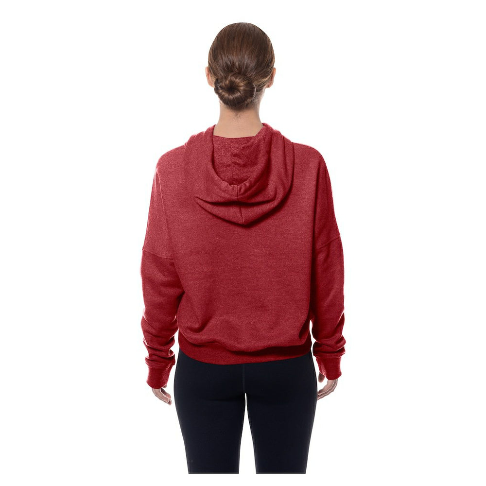 Washington Commanders New Era Women's Throwback Boxy Hoodie Sweatshirt Burgundy