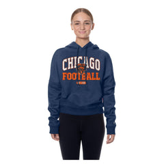Chicago Bears New Era Women's Throwback Boxy Hoodie Sweatshirt Navy