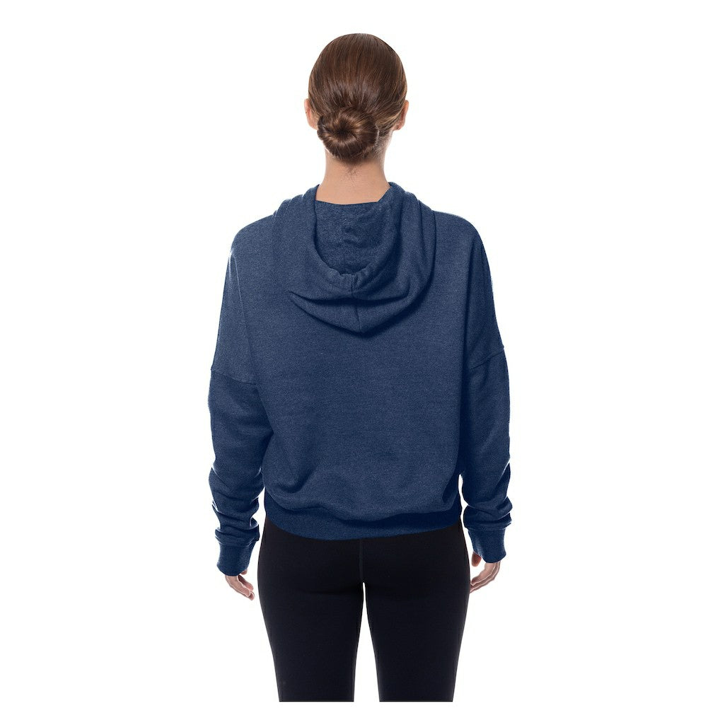 Chicago Bears New Era Women's Throwback Boxy Hoodie Sweatshirt Navy