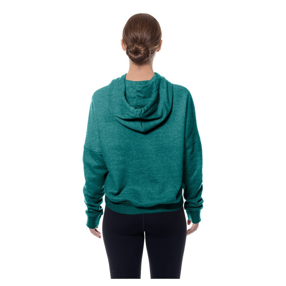 Miami Dolphins New Era Women's Throwback Boxy Hoodie Sweatshirt Aqua