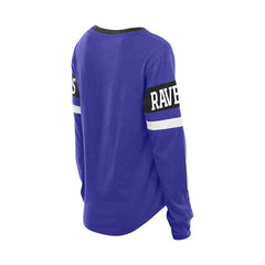 Baltimore Ravens New Era Women's Throwback Lace-Up Long-Sleeve T-Shirt Purple