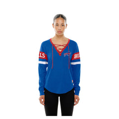 Buffalo Bills New Era Women's Throwback Lace-Up Long-Sleeve T-Shirt Royal