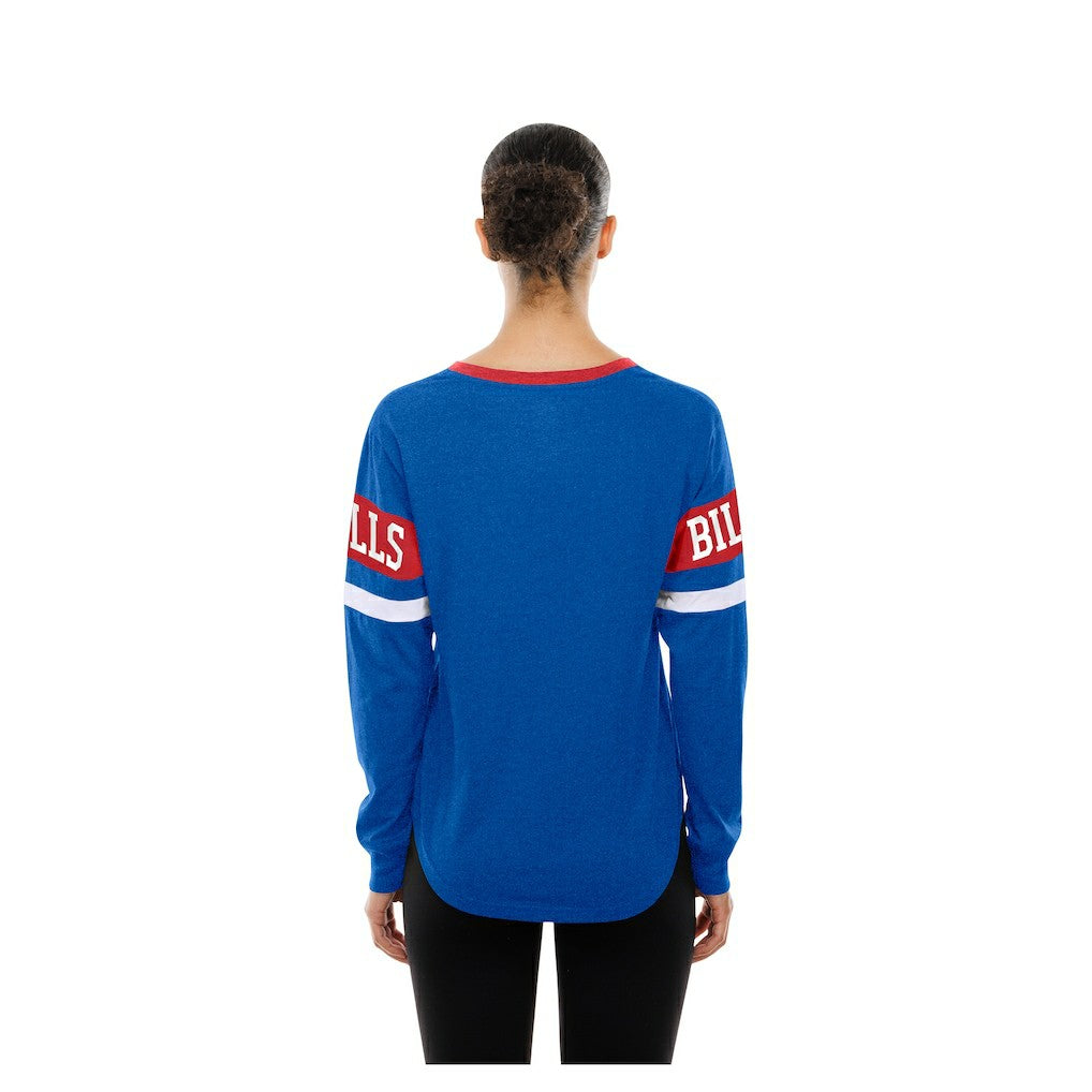 Buffalo Bills New Era Women's Throwback Lace-Up Long-Sleeve T-Shirt Royal