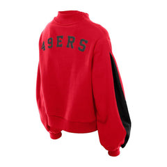 San Francisco 49ers New Era Women's Sport Night Mock Neck Balloon Sleeve Pullover Sweatshirt Scarlet