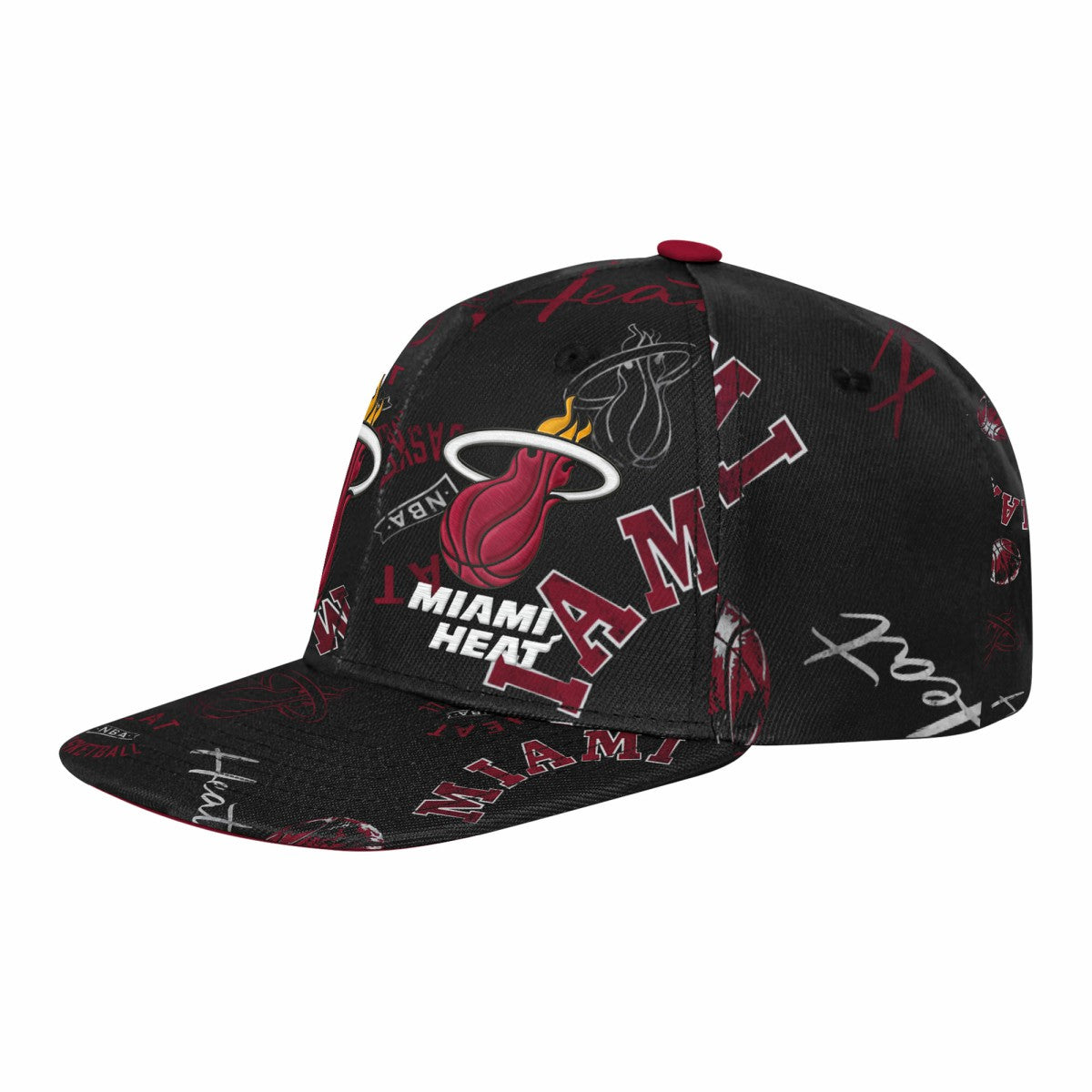 Miami Heat Outerstuff Youth Street Hooper Allover Print Snapback Hat Black