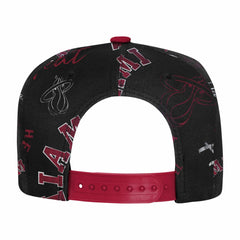 Miami Heat Outerstuff Youth Street Hooper Allover Print Snapback Hat Black