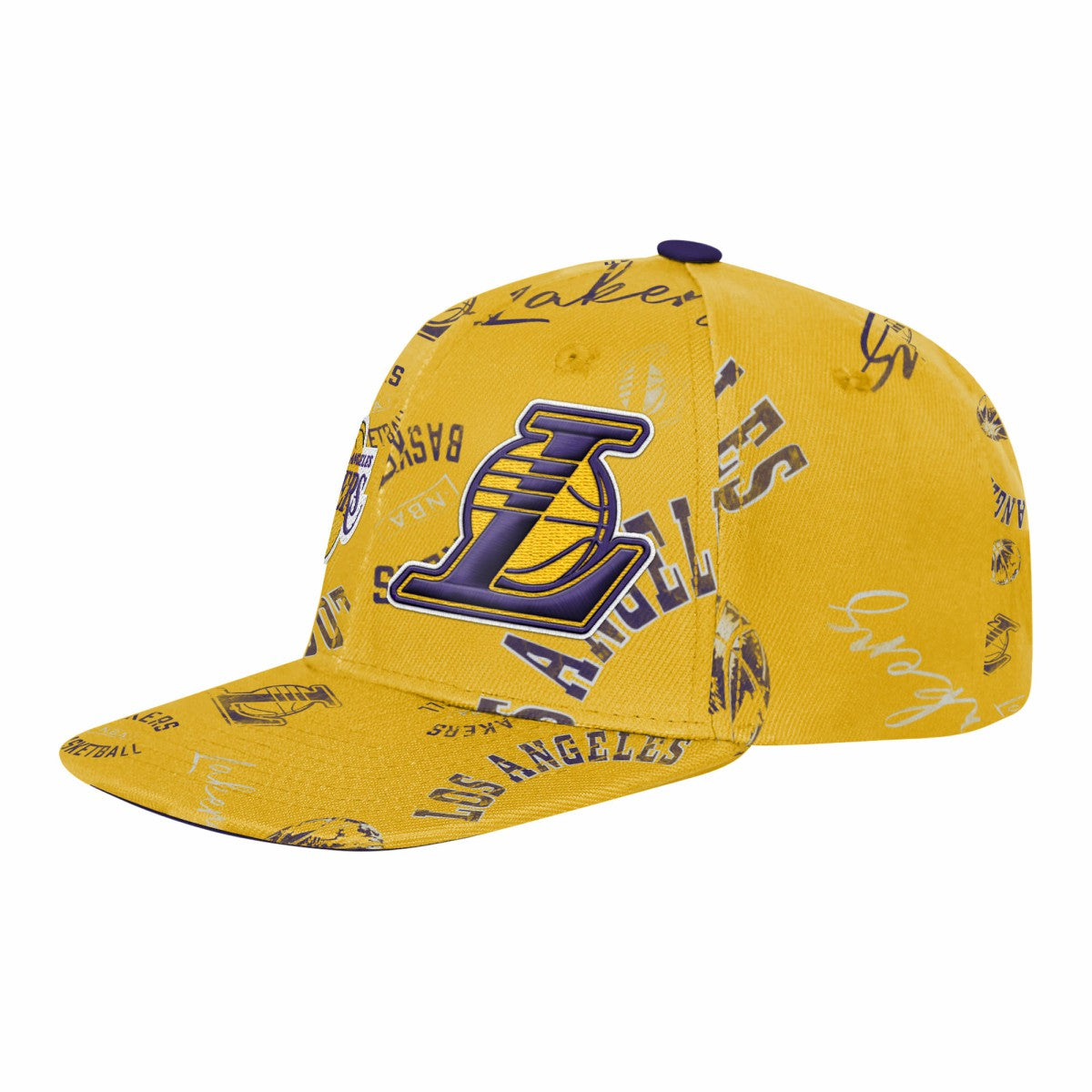 Los Angeles Lakers Outerstuff Youth Street Hooper Allover Print Snapback Hat Gold