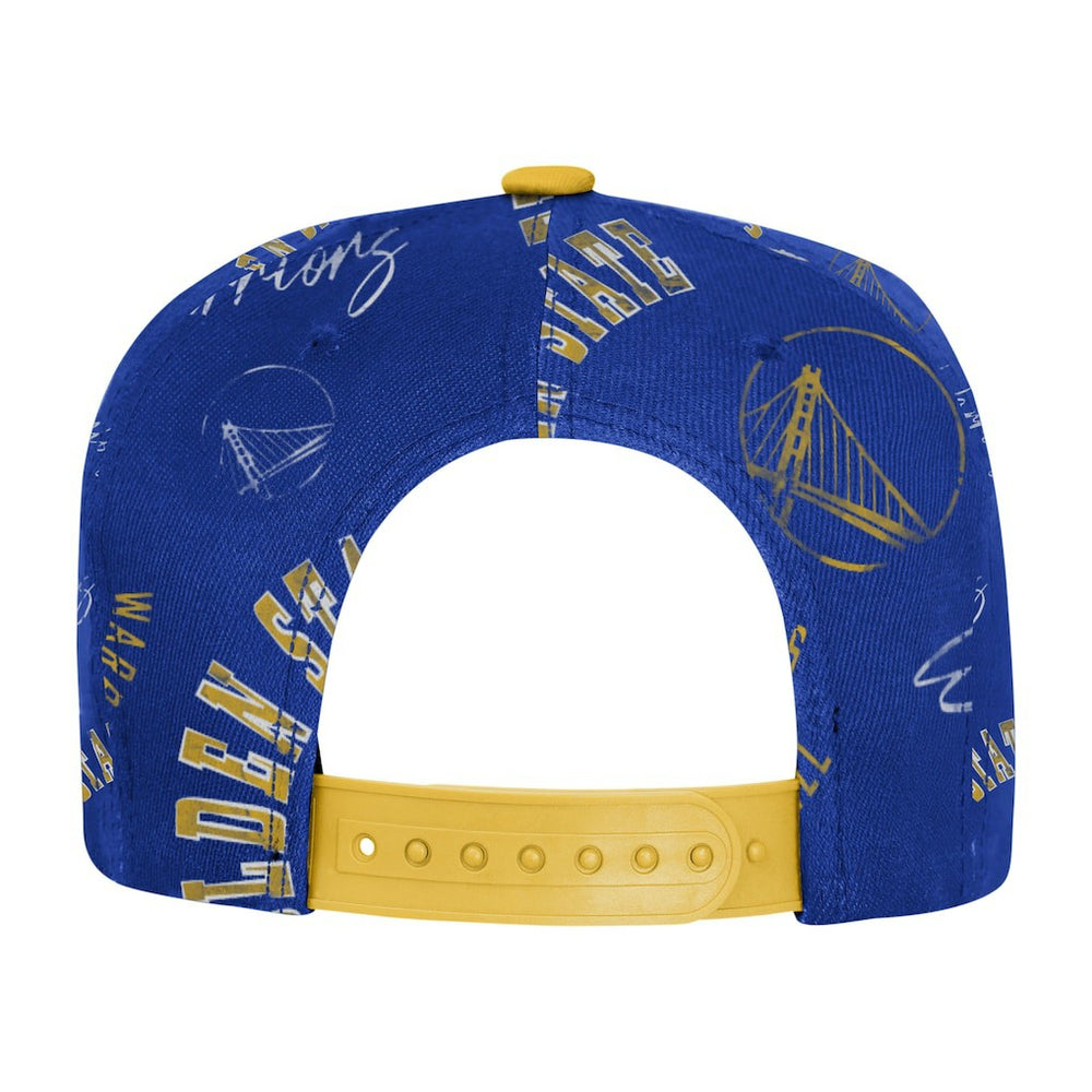 Golden State Warriors Outerstuff Youth Street Hooper Allover Print Snapback Hat Royal