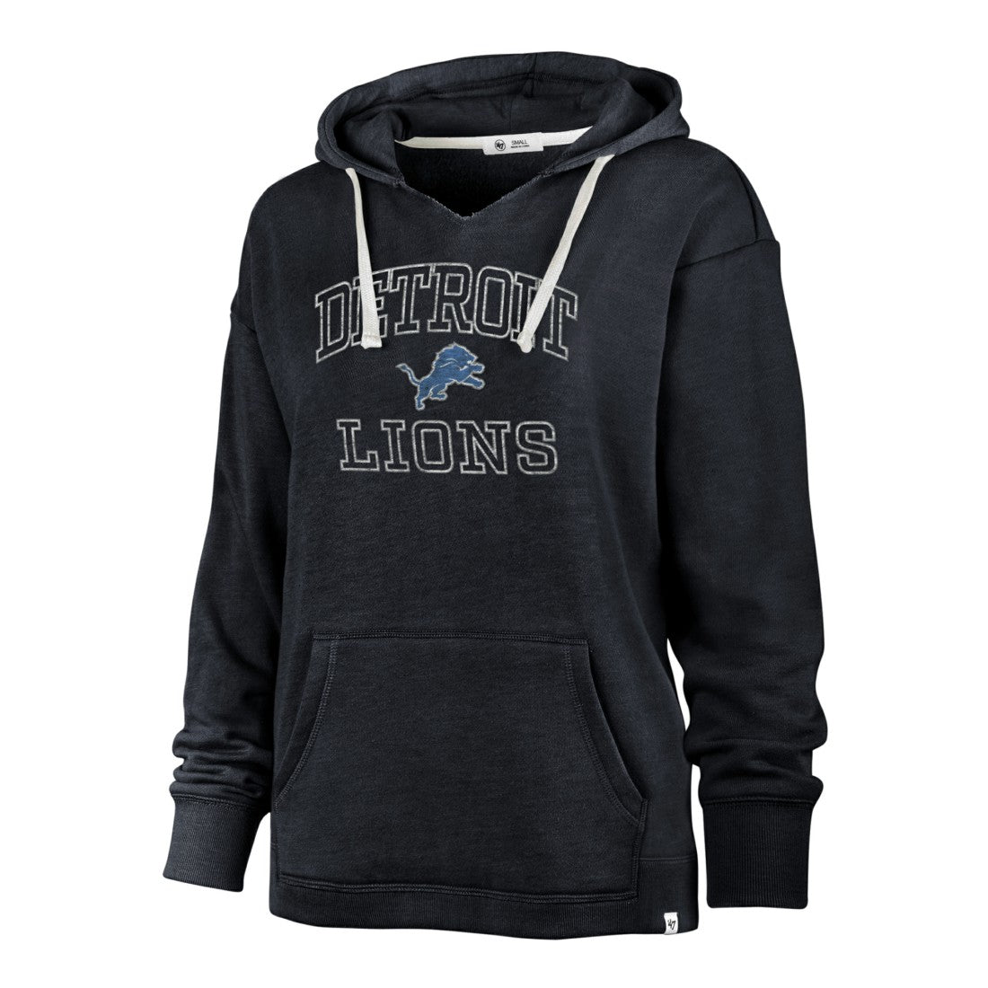 Detroit Lions '47 Women's Plus Size Clarity Kennedy Pullover Hoodie Navy