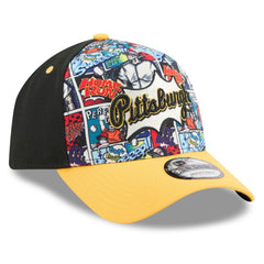 Pittsburgh Pirates New Era 2025 MLB Diamond Hero Edition A-Frame 9FORTY Adjustable Hat - Black/Gold Hats
