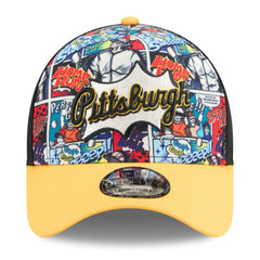 Pittsburgh Pirates New Era Youth 2025 MLB Diamond Hero Edition A-Frame 9FORTY Adjustable Hat - Black/Gold Hats