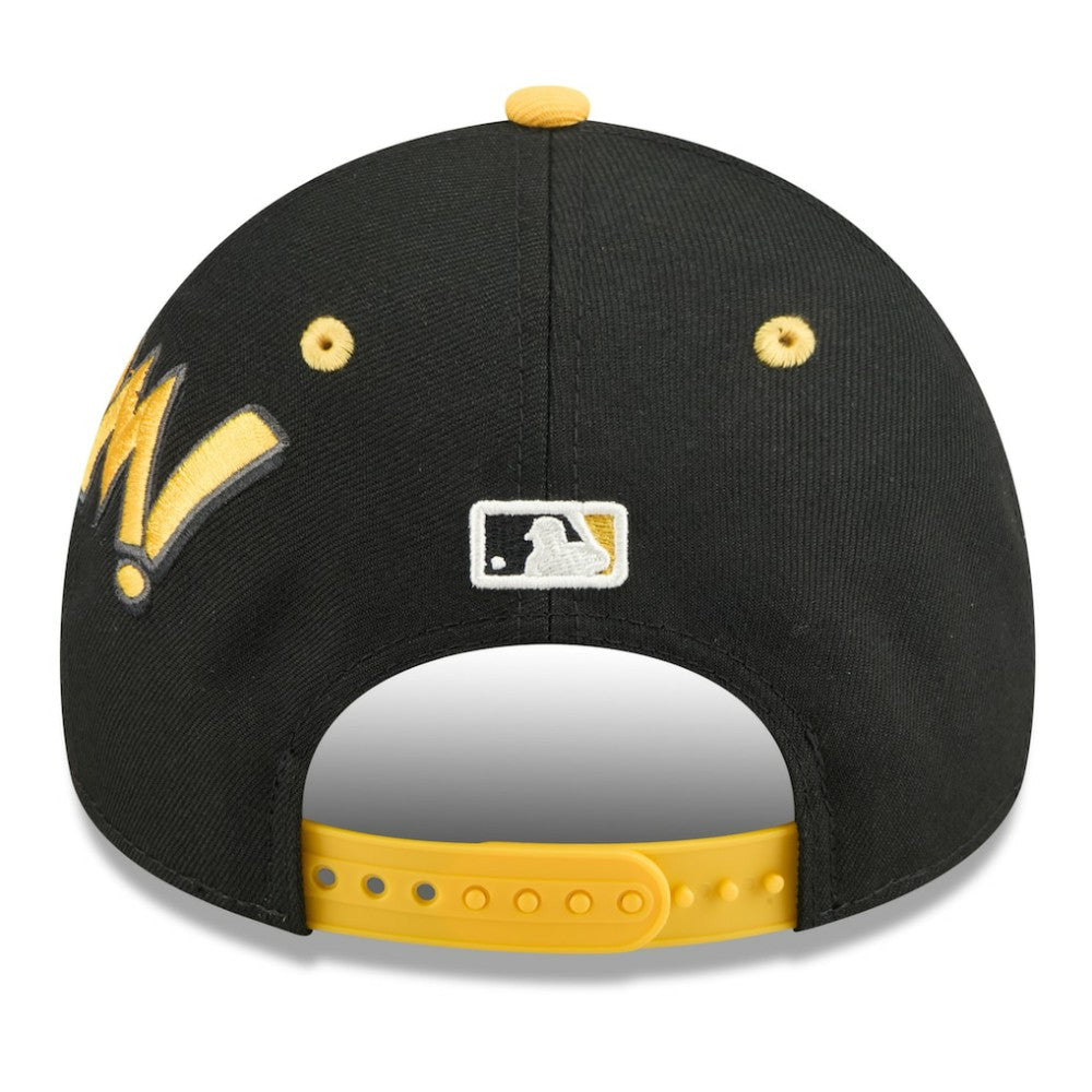 Pittsburgh Pirates New Era Youth 2025 MLB Diamond Hero Edition A-Frame 9FORTY Adjustable Hat - Black/Gold Hats
