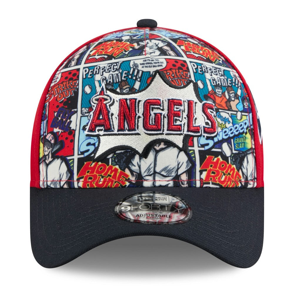Los Angeles Angels New Era Youth 2025 MLB Diamond Hero Edition A-Frame 9FORTY Adjustable Hat - Red/Navy Hats