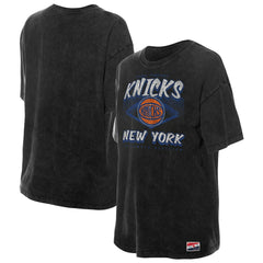 New York Knicks Women's Throwback Mineral Wash Oversized T-Shirt Black