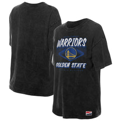 Golden State Warriors Women's Throwback Mineral Wash Oversized T-Shirt Black