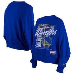 Golden State Warriors Women's Boxy Throwback Mineral Wash Sweatshirt Royal