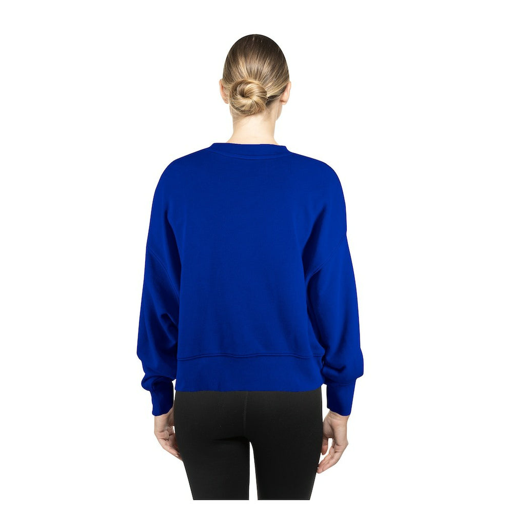 Golden State Warriors Women's Boxy Throwback Mineral Wash Sweatshirt Royal