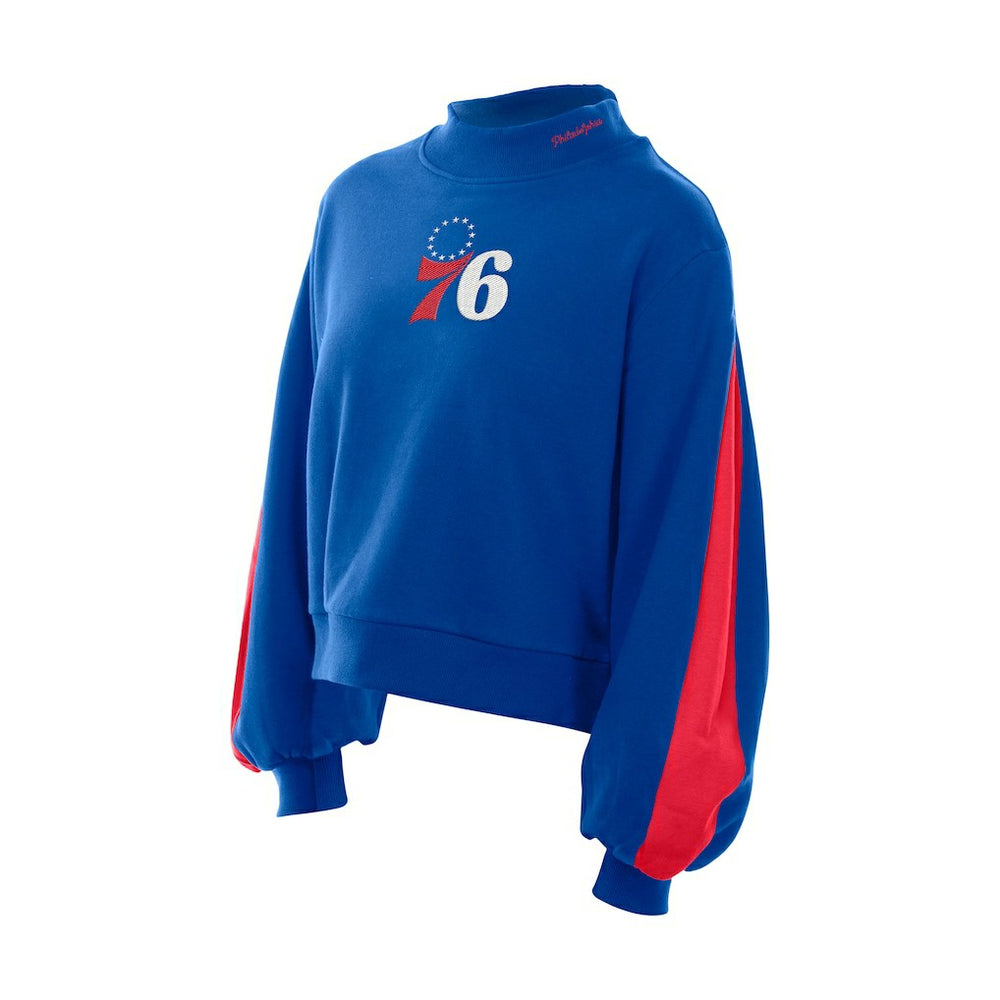 Philadelphia 76ers Women's Sport Night Balloon Sleeves Sweatshirt Royal