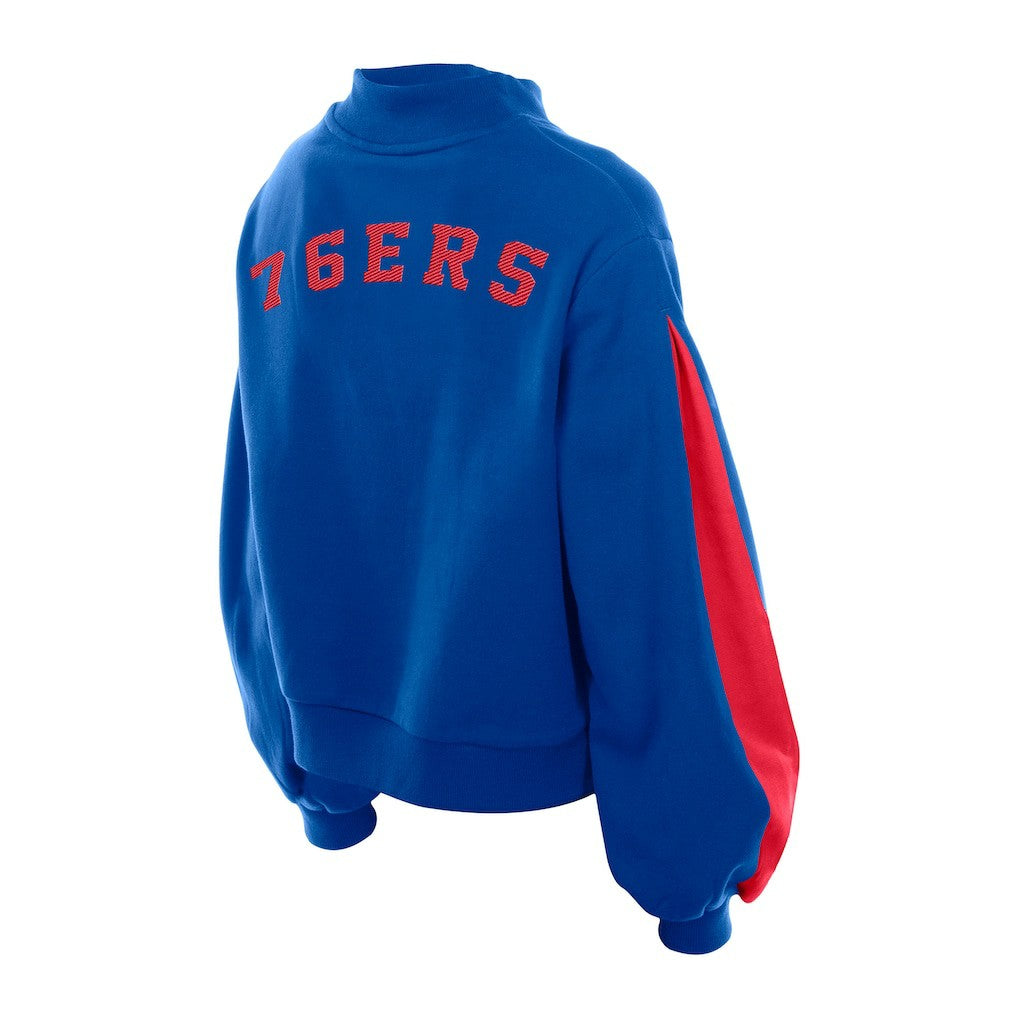 Philadelphia 76ers Women's Sport Night Balloon Sleeves Sweatshirt Royal