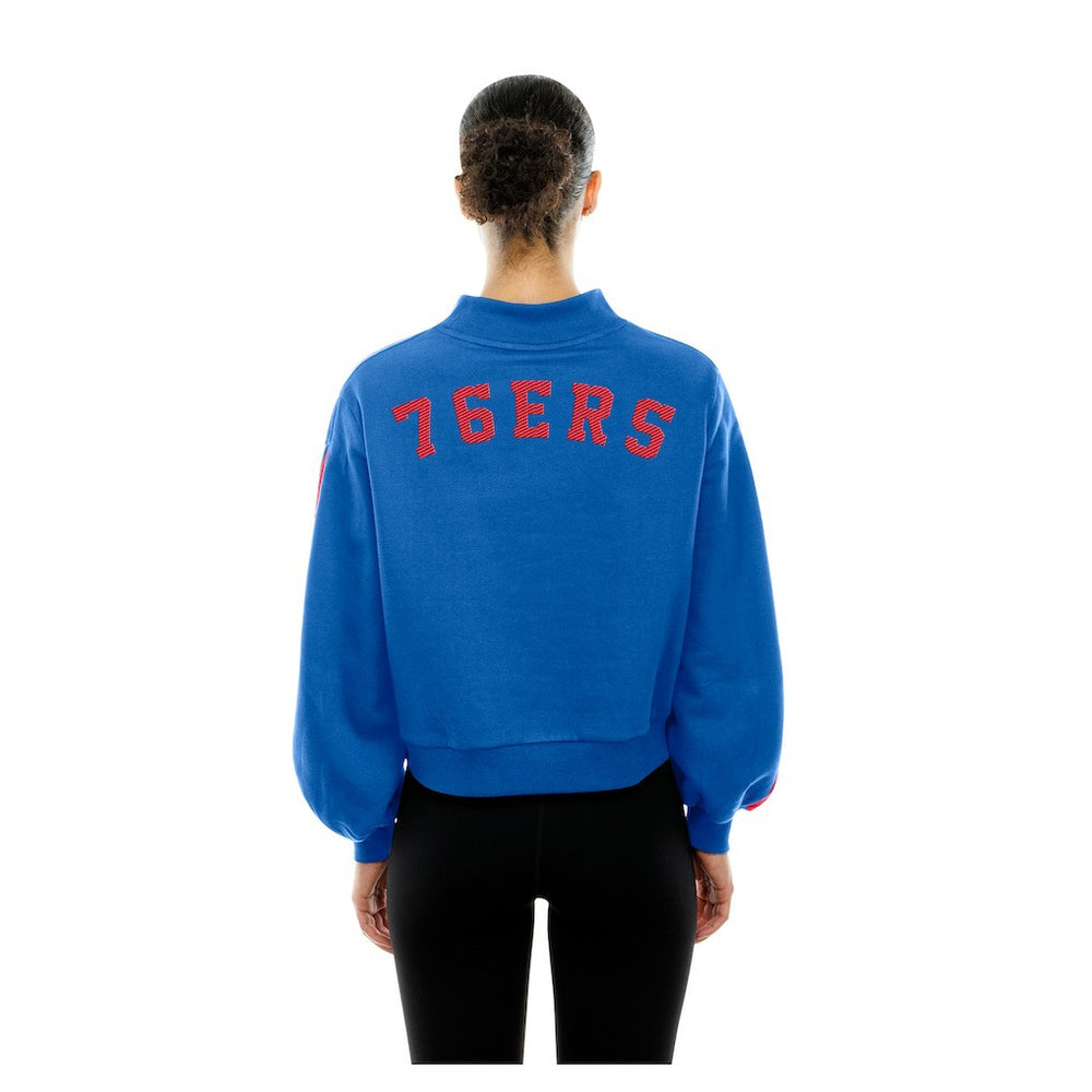 Philadelphia 76ers Women's Sport Night Balloon Sleeves Sweatshirt Royal