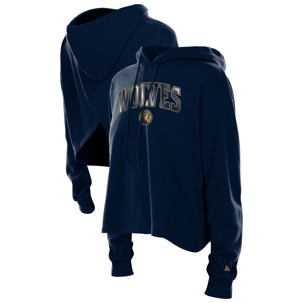Minnesota Timberwolves Women's Glam Game Open Back Hoodie Navy
