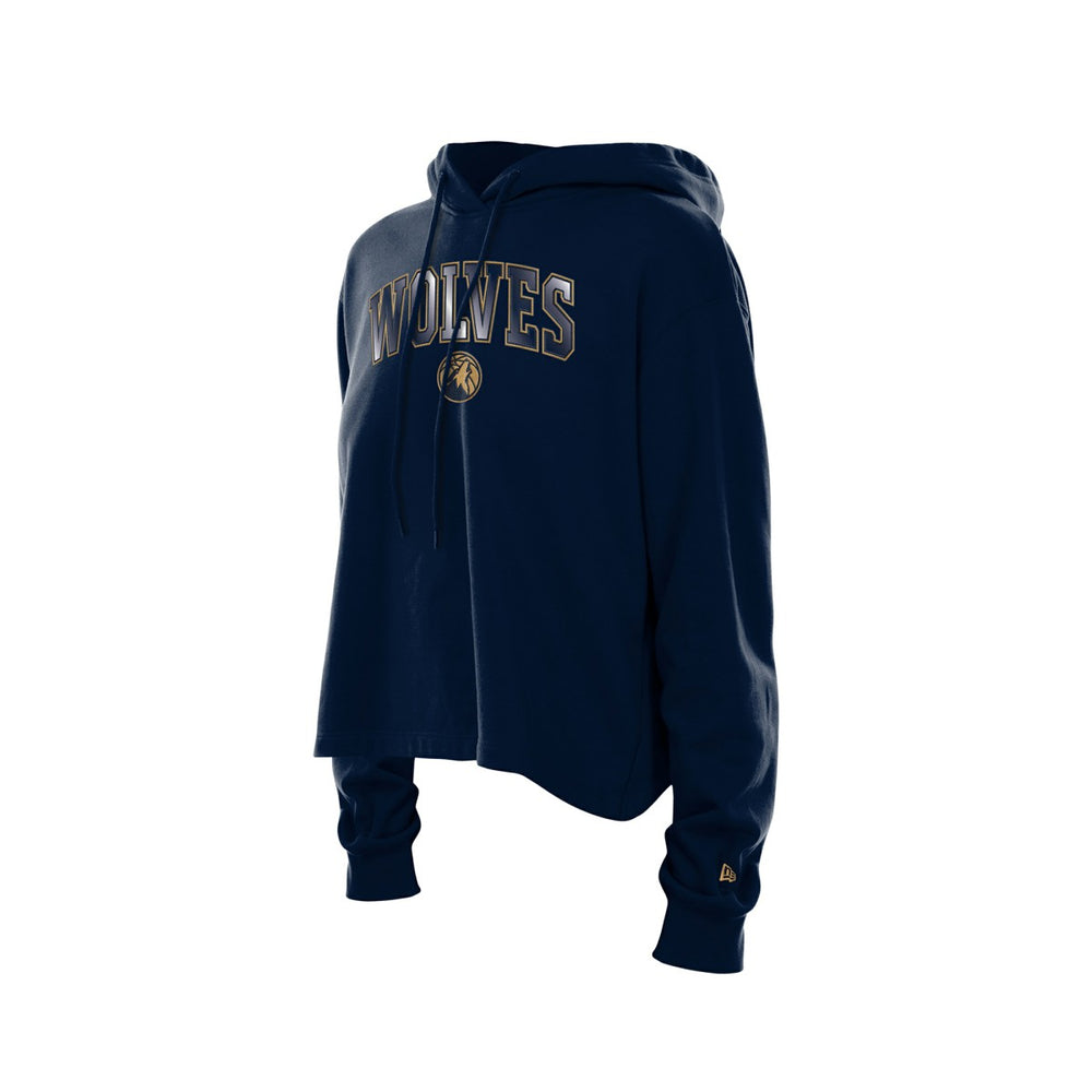 Minnesota Timberwolves Women's Glam Game Open Back Hoodie Navy