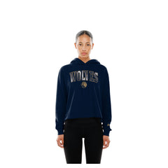 Minnesota Timberwolves Women's Glam Game Open Back Hoodie Navy