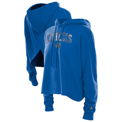New York Knicks Women's Glam Game Open Back Hoodie Blue