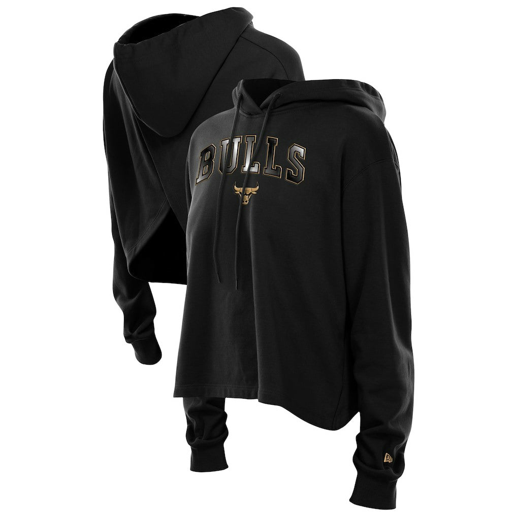 Chicago Bulls Women's Glam Game Open Back Hoodie Black