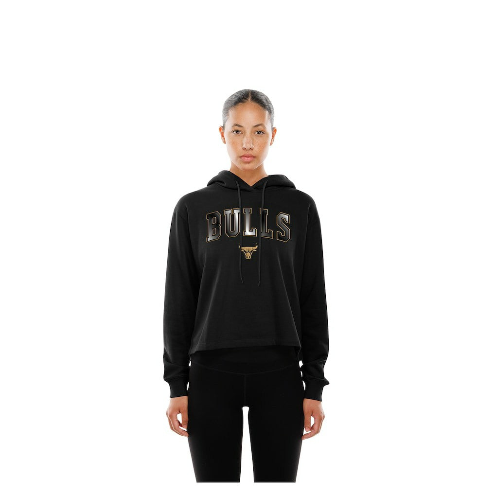 Chicago Bulls Women's Glam Game Open Back Hoodie Black