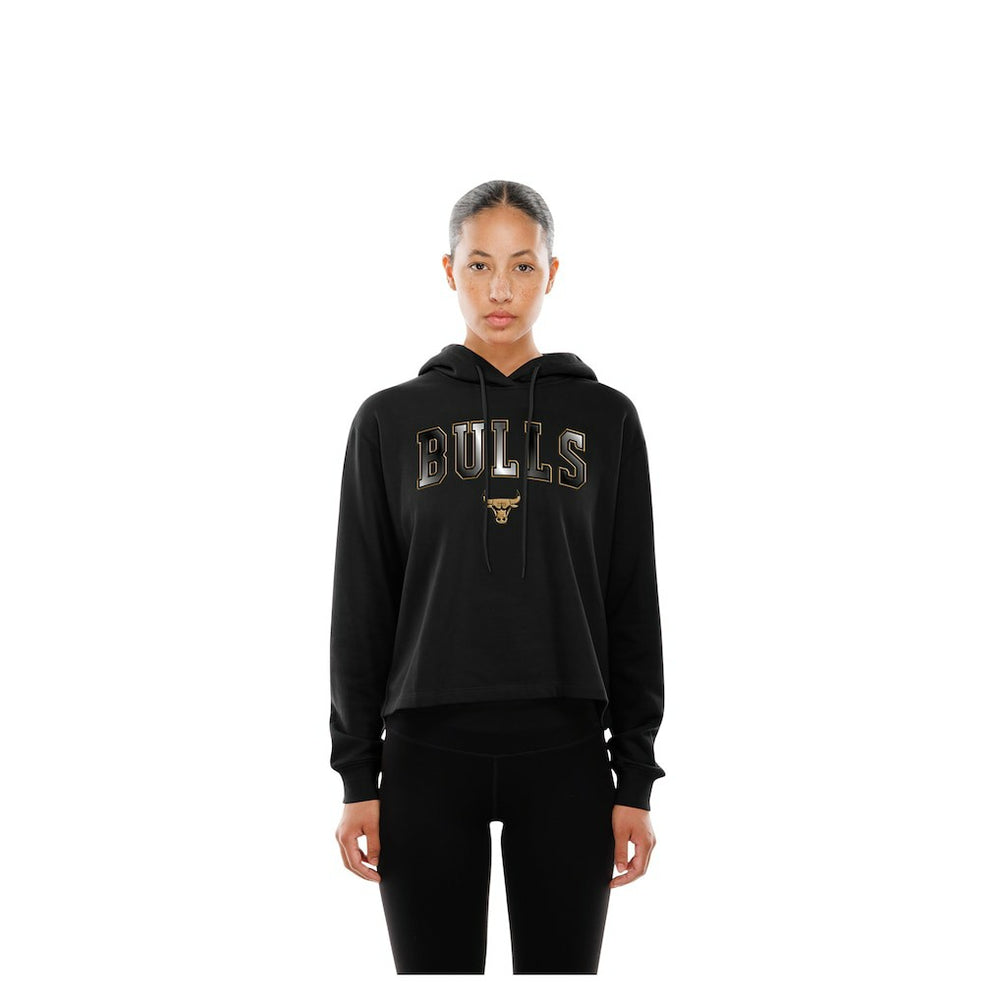 Chicago Bulls Women's Glam Game Open Back Hoodie Black