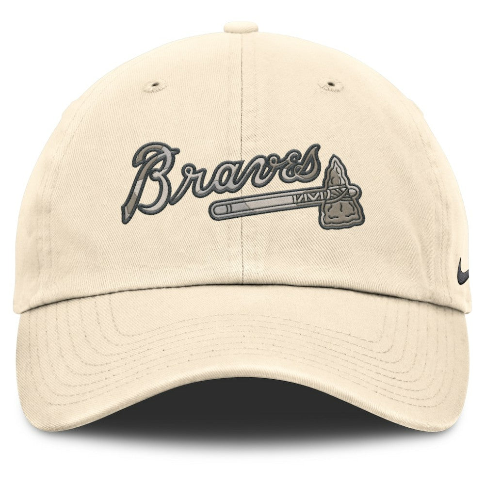 Atlanta Braves Nike Camo Pack Club Adjustable Hat - Natural Hats