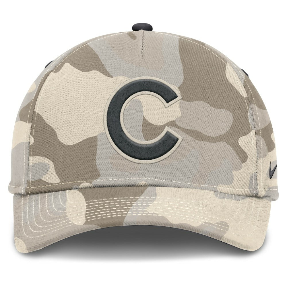 Chicago Cubs Nike Camo Pack Rise Adjustable Hat - Natural Hats