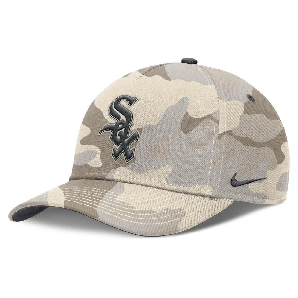 Chicago White Sox Nike Camo Pack Rise Adjustable Hat - Natural Hats