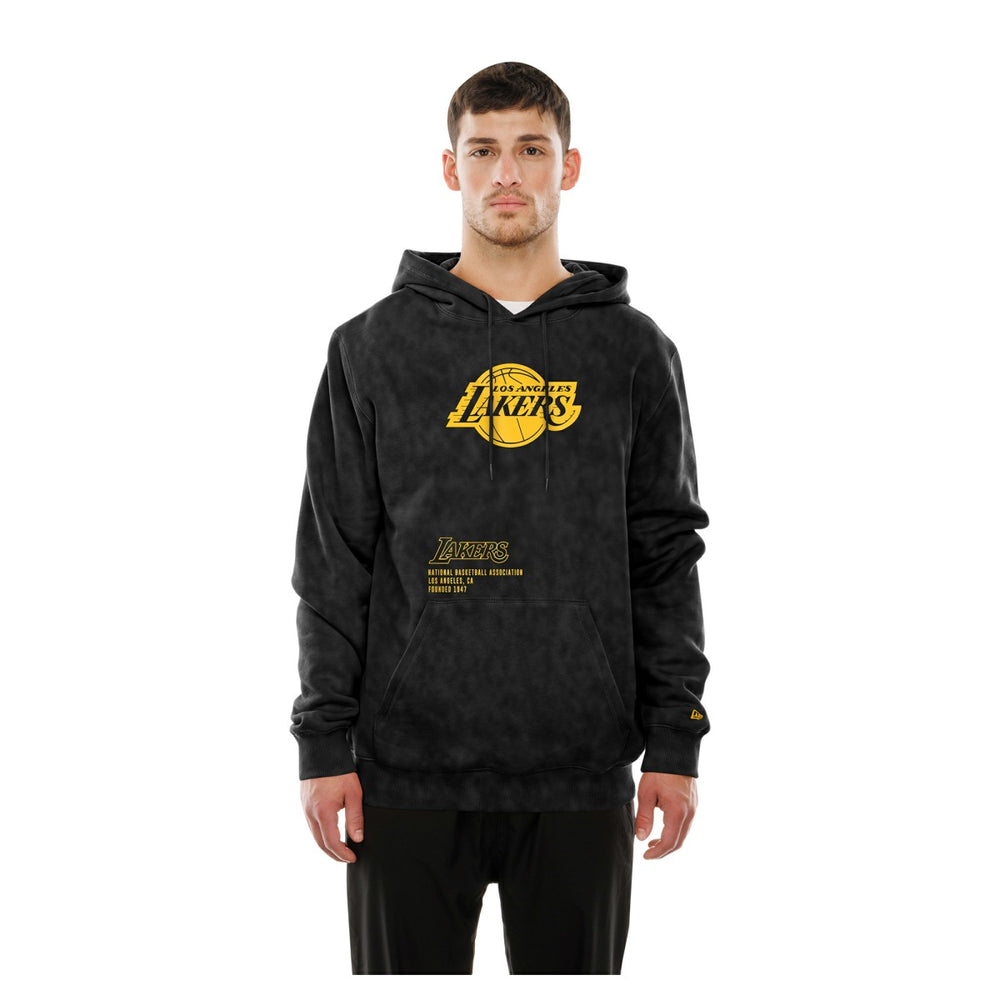 Los Angeles Lakers Sport Night Mineral Wash Pullover Hoodie Black