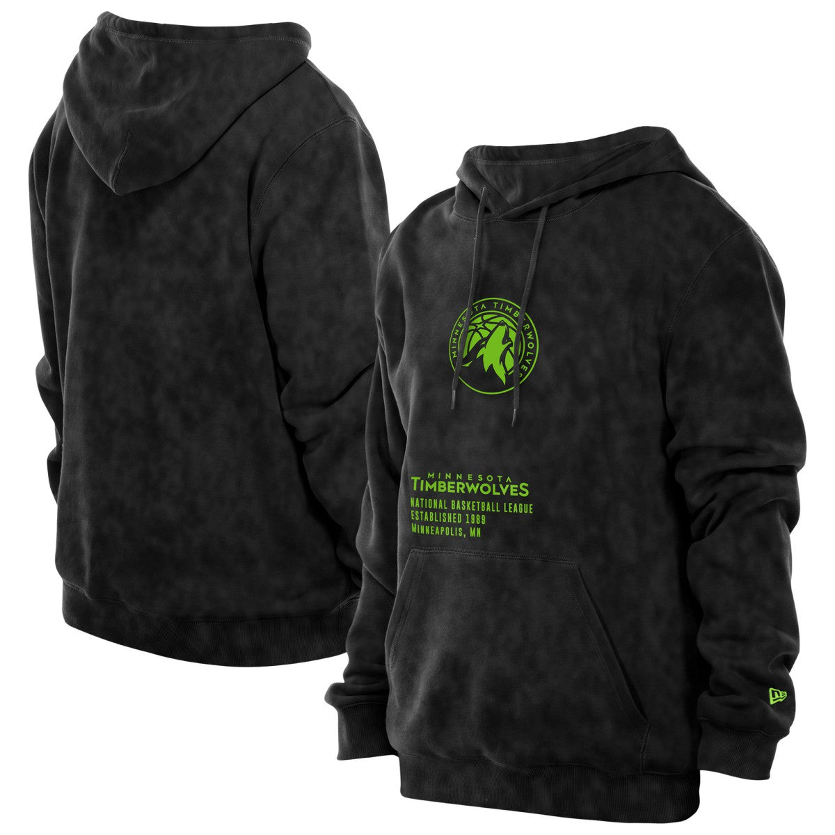 Minnesota Timberwolves Sport Night Mineral Wash Pullover Hoodie Black