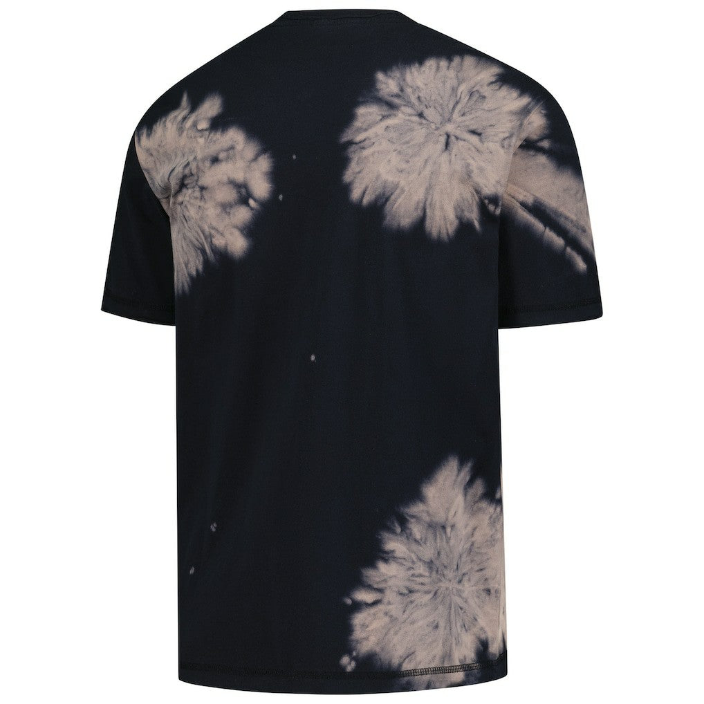 New York Knicks Injection Bleached Out Raw Edge Oversized T-Shirt Black