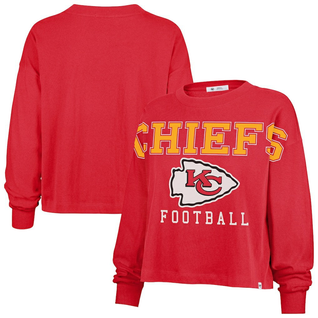 Kansas City Chiefs '47 Women's Outreach City Oversized Long Sleeve T-Shirt Red