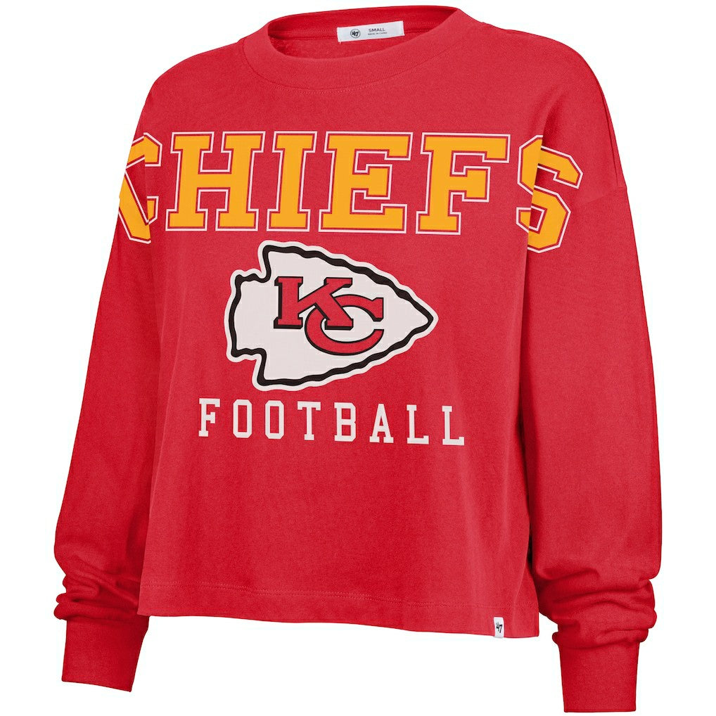 Kansas City Chiefs '47 Women's Outreach City Oversized Long Sleeve T-Shirt Red